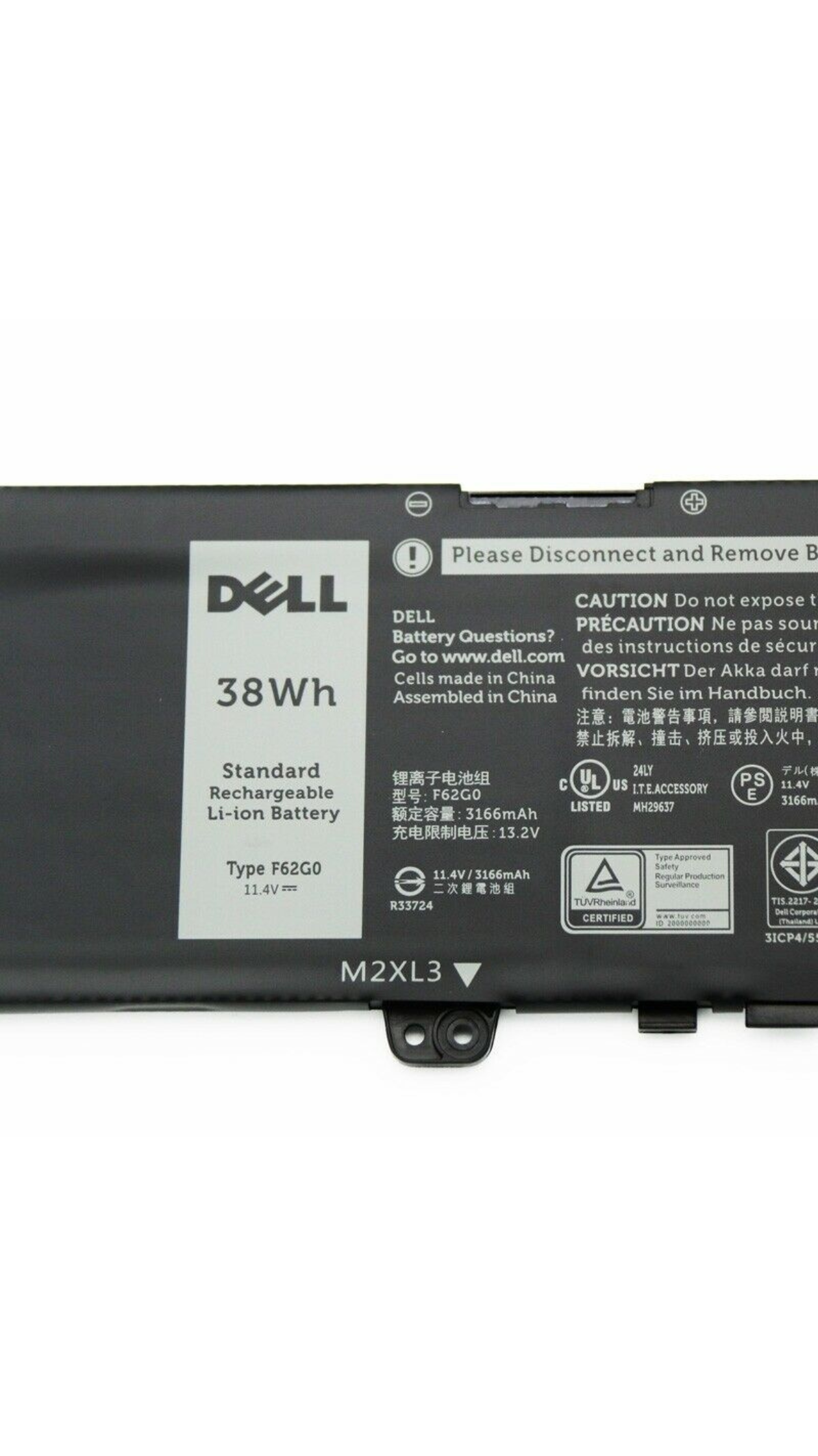 Genuine Dell Inspiron 13 2-in-1l Inspiron 13 38Wh 3-cell Laptop Battery