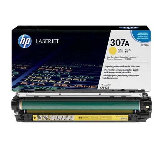 Original HP 307A LaserJet Toner Cartridge (CE742A) - Yellow
