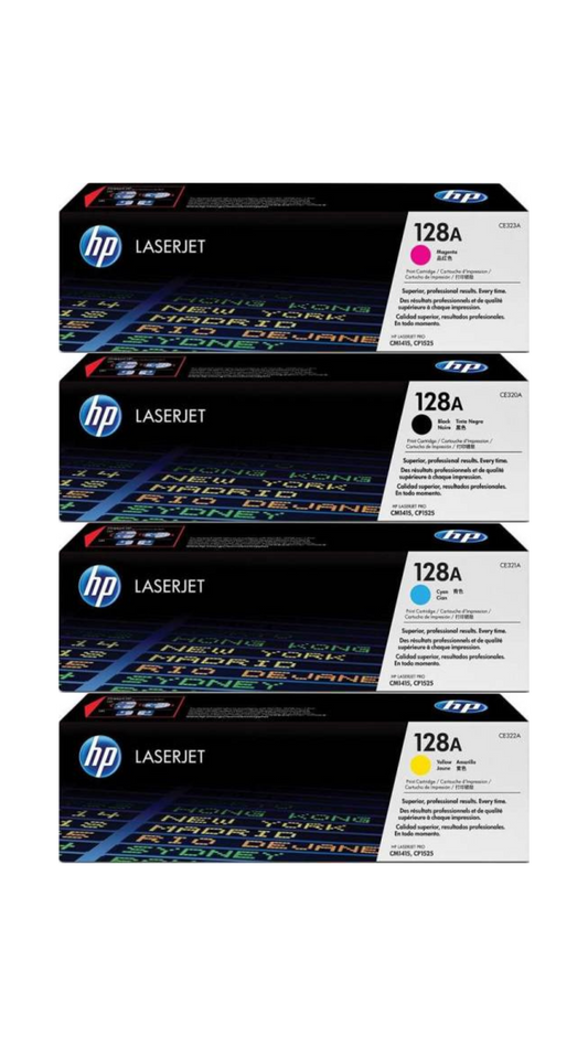 HP 128A Black/Cyan/Magenta/Yellow LaserJet Toner Cartridge Set, 4 Pieces