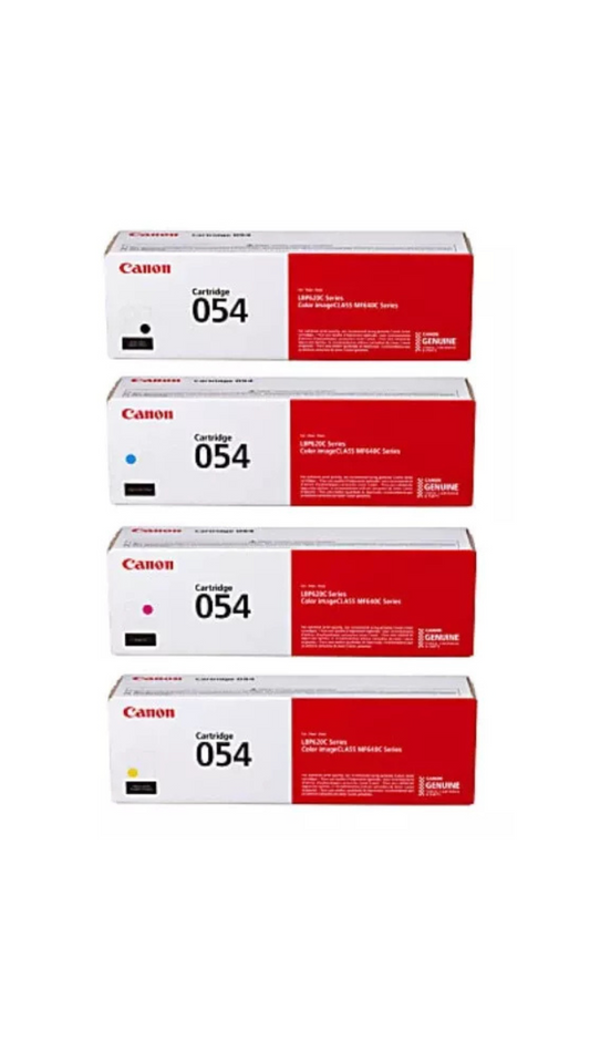 Genuine Canon 054 Toner Cartridge Set of 4 Black, Cyan, Magenta,& Yellow