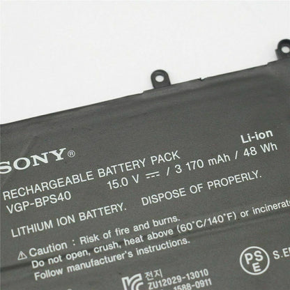 Original Sony VAIO SVF14N19SGB, BPS40 VGP-BPS40 3170mAh 4 cells Laptop Battery