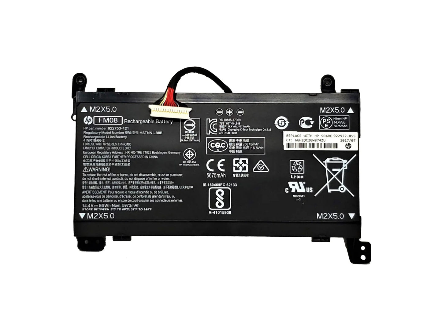 Original FM08 HP Omen 17-an014ng HSTNN-LB8B 922753-421 922977-855 Series 16 Cables Laptop Battery